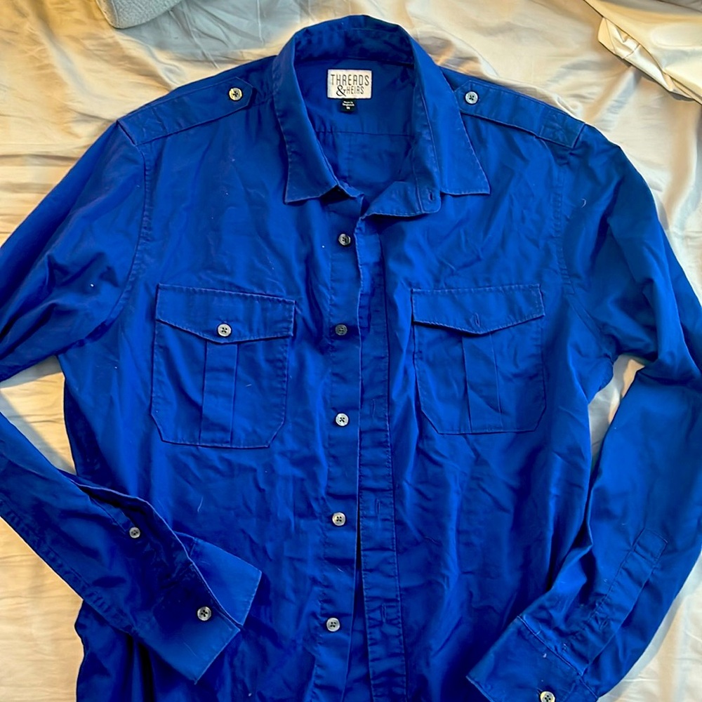 Dark royal / bright navy button-up